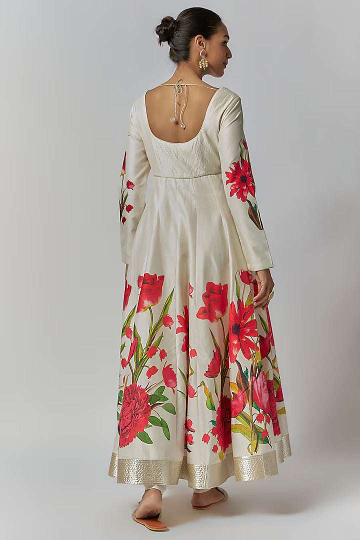 Chanderi Silk Digital Printed Anarkali Set