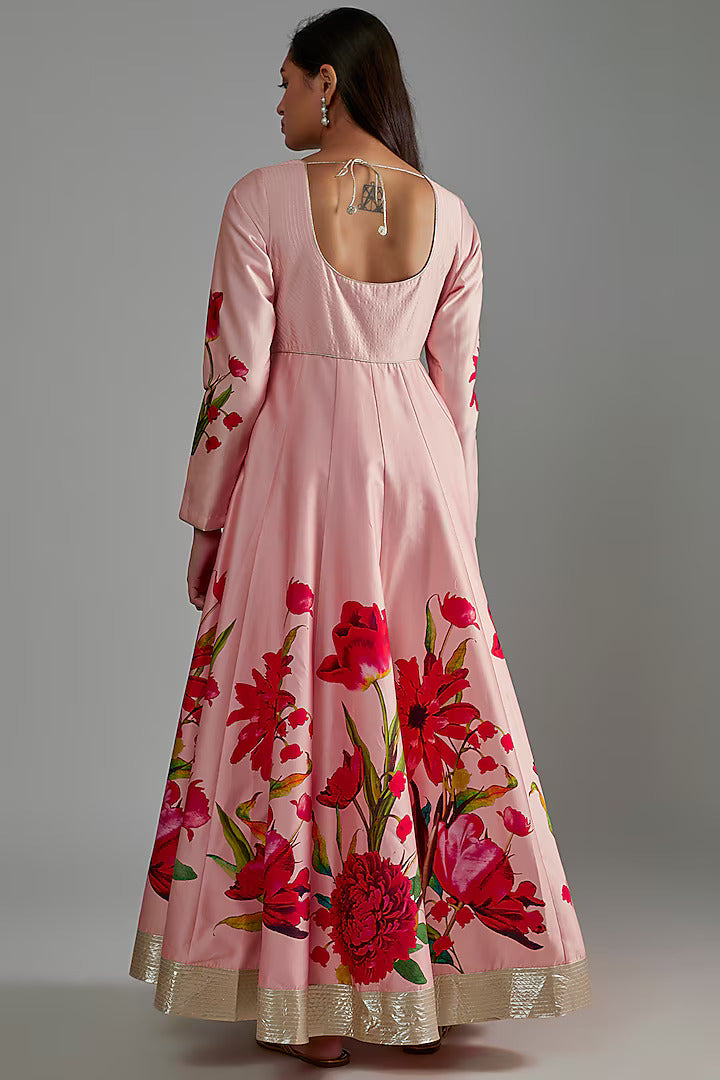 Chanderi Anarkali Set with Digital Printed
