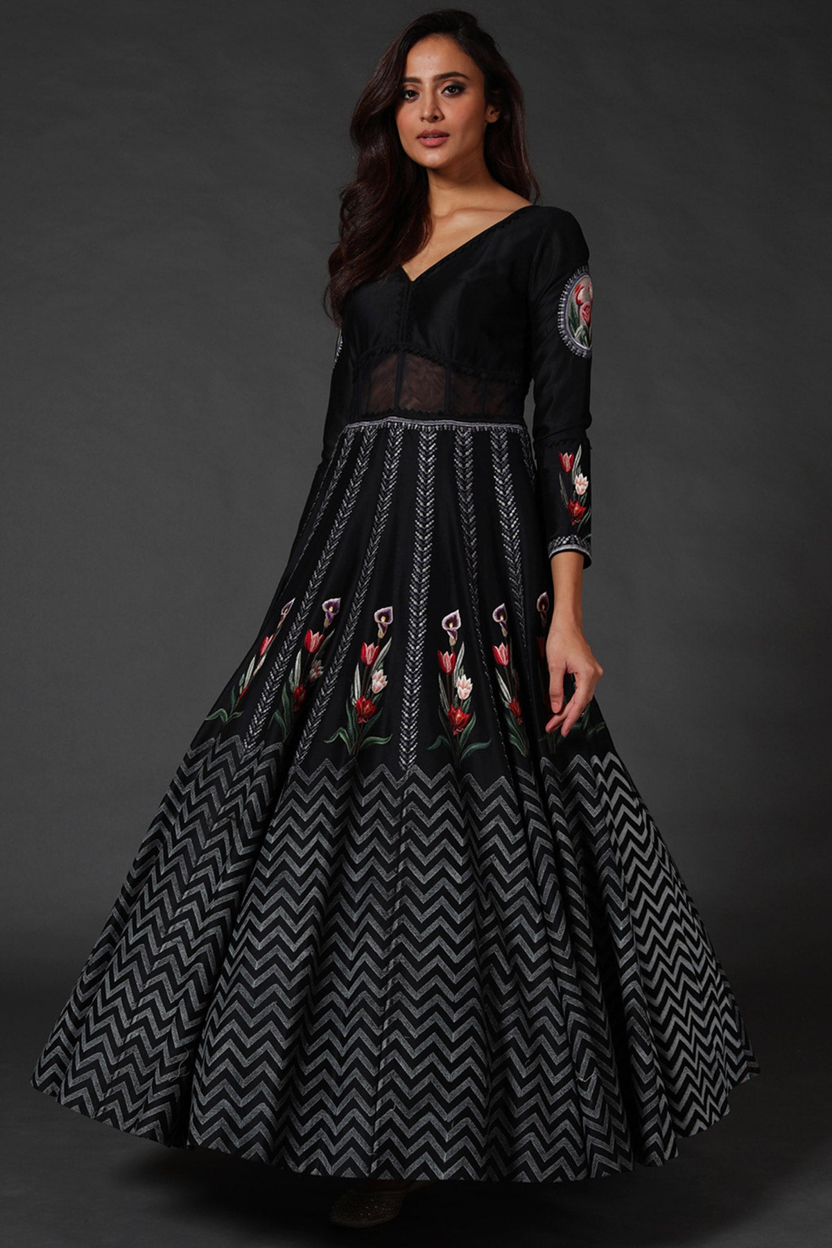 Anarkali Set With Floral Embroidery