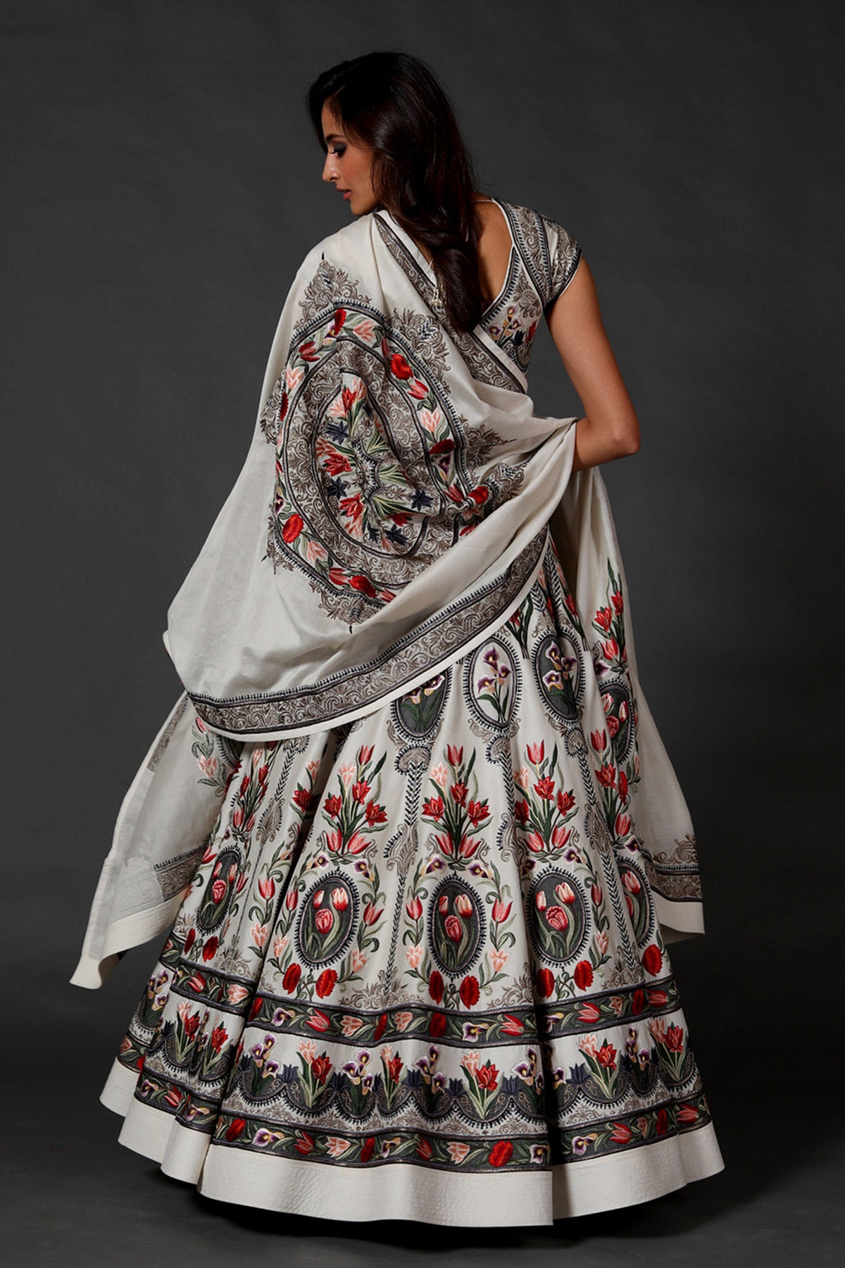 Chanderi Lehenga Set With Embroidery