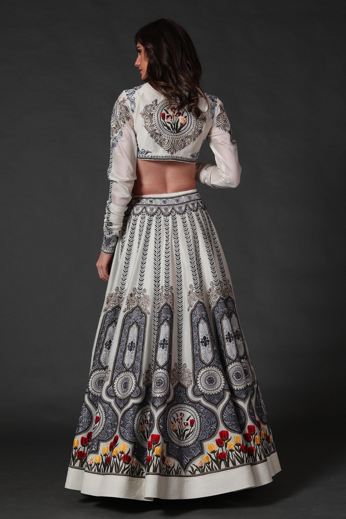 Chanderi Lehenga Set With Embroidery