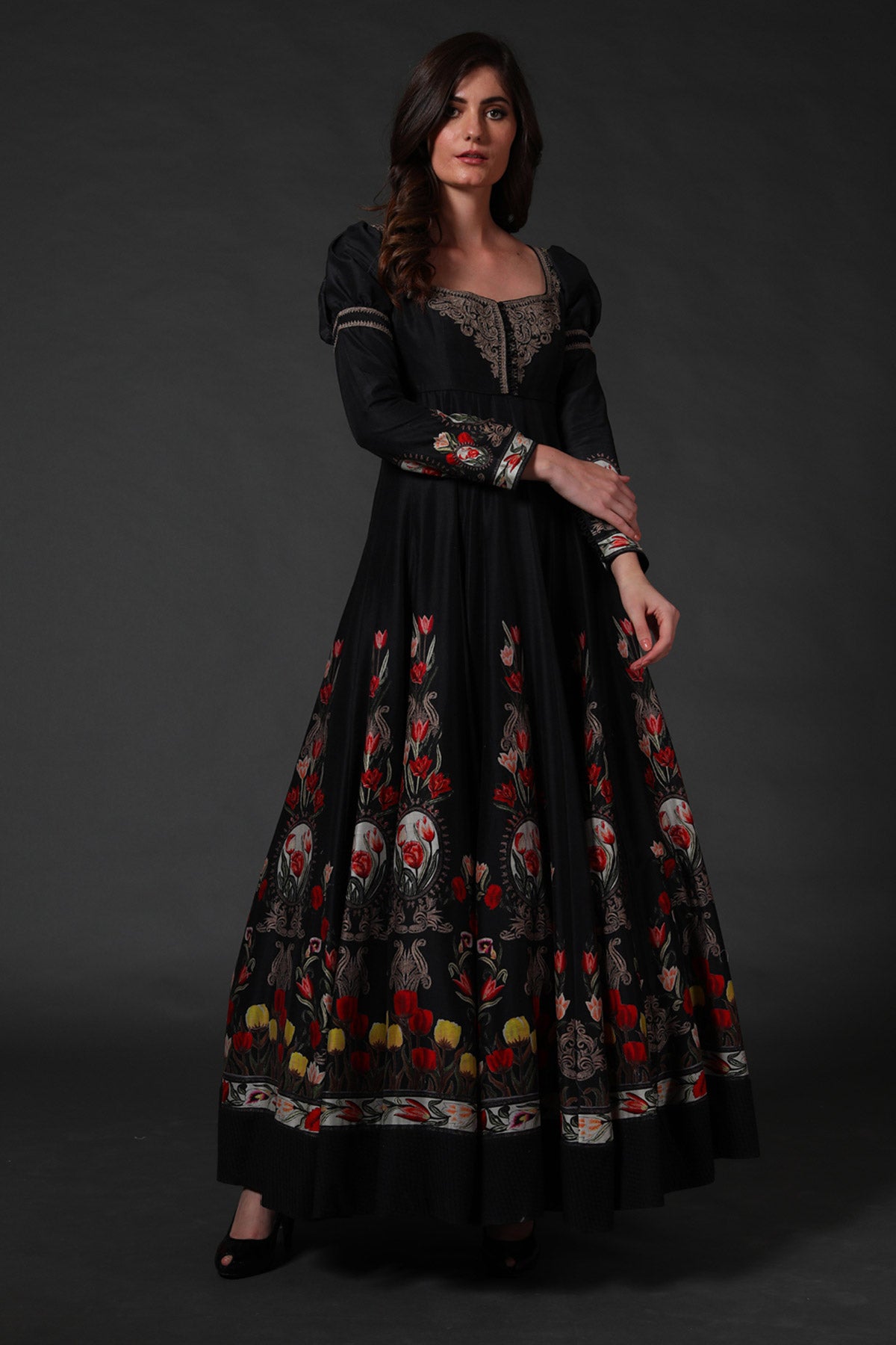 Digital Print Anarkali Set with Embroidery