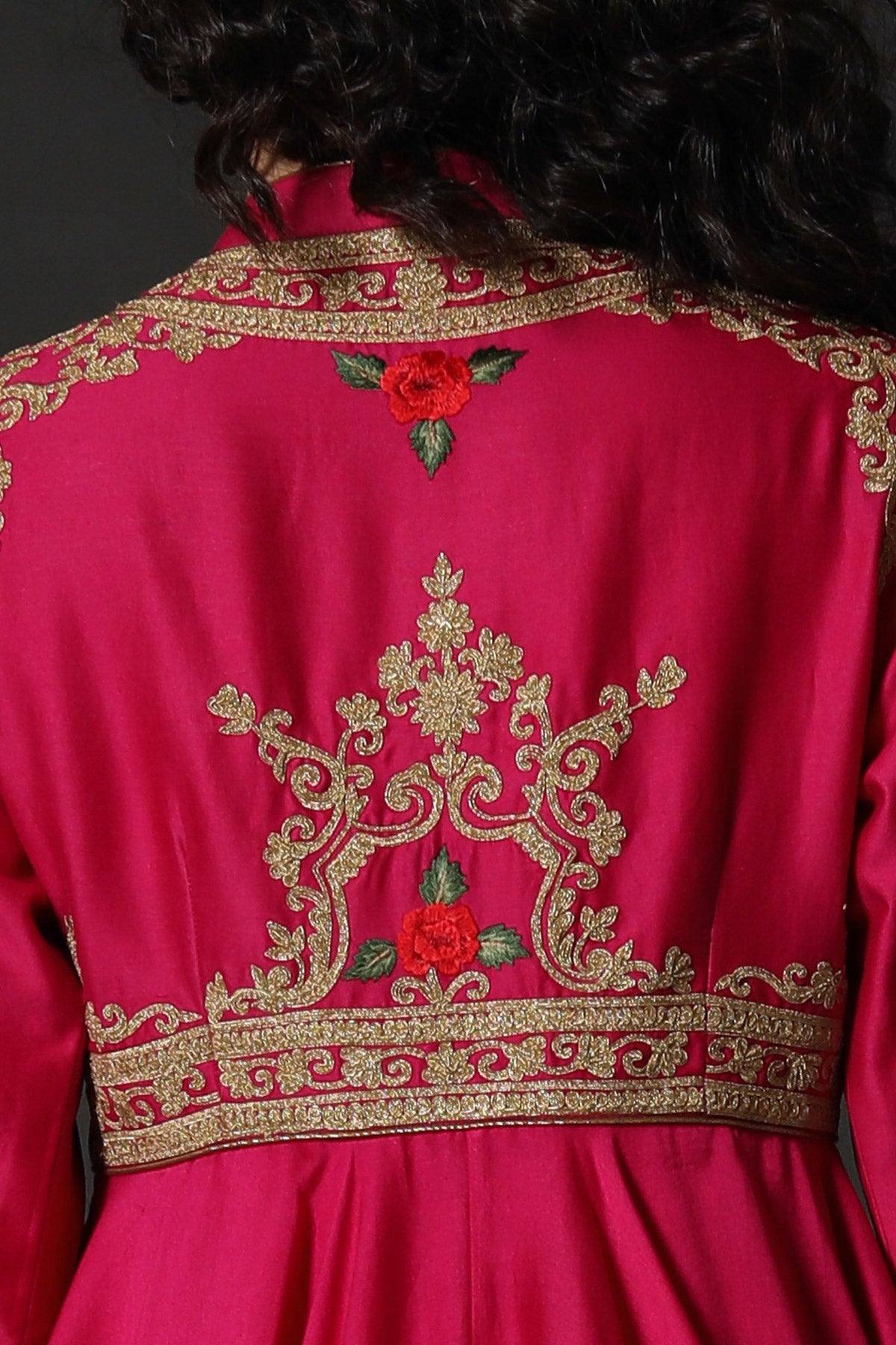 Chanderi Anarkali Set With Resham Embroidery