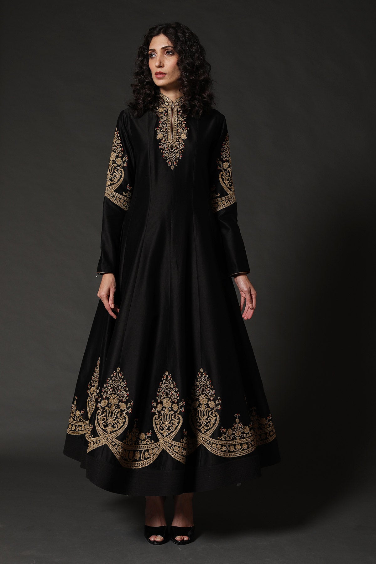 Chanderi Anarkali Set With Embroidery