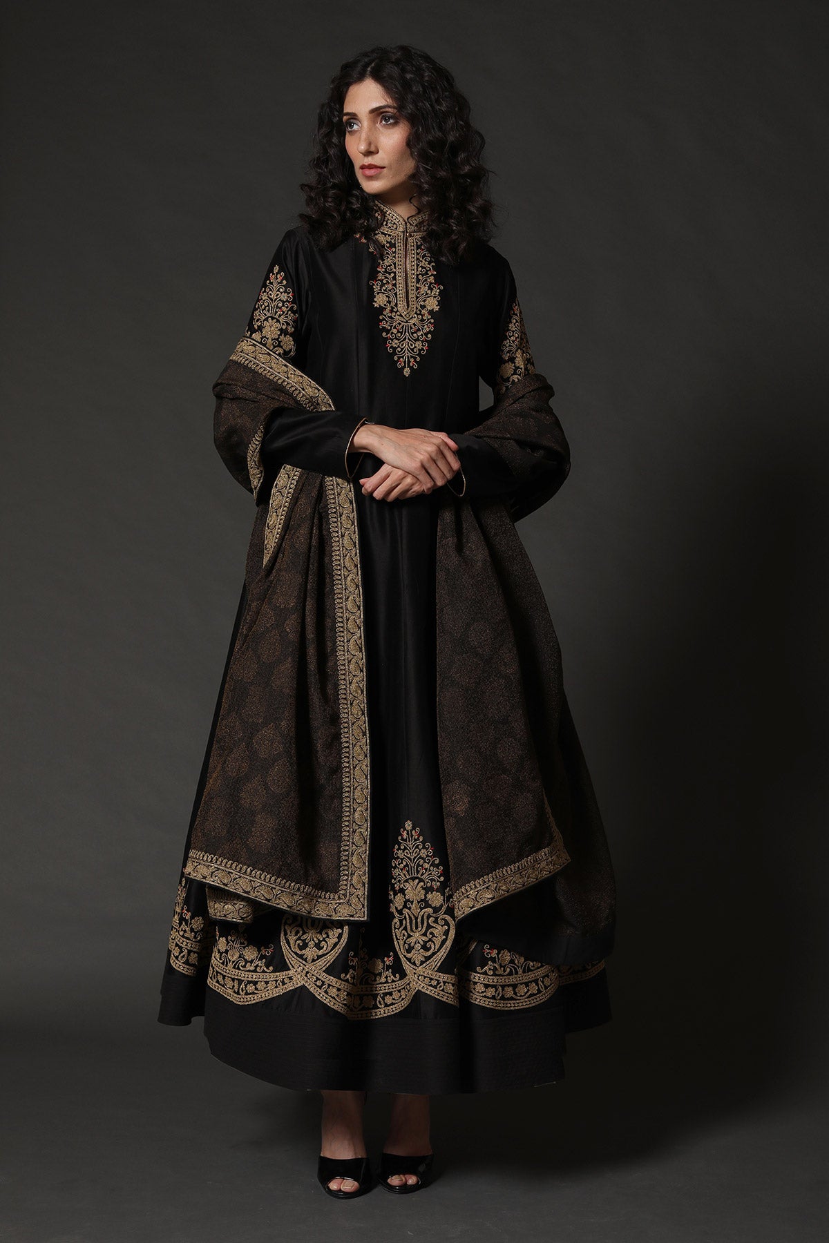 Chanderi Anarkali Set With Embroidery