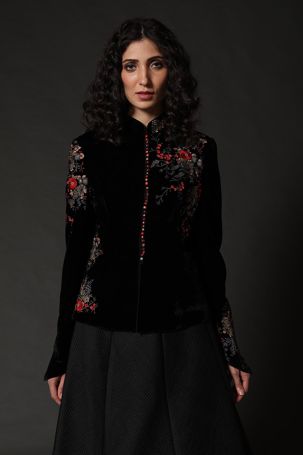 Silk Velvet Short Jacket