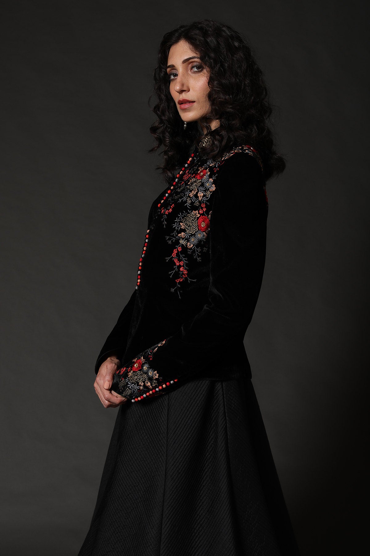 Silk Velvet Short Jacket