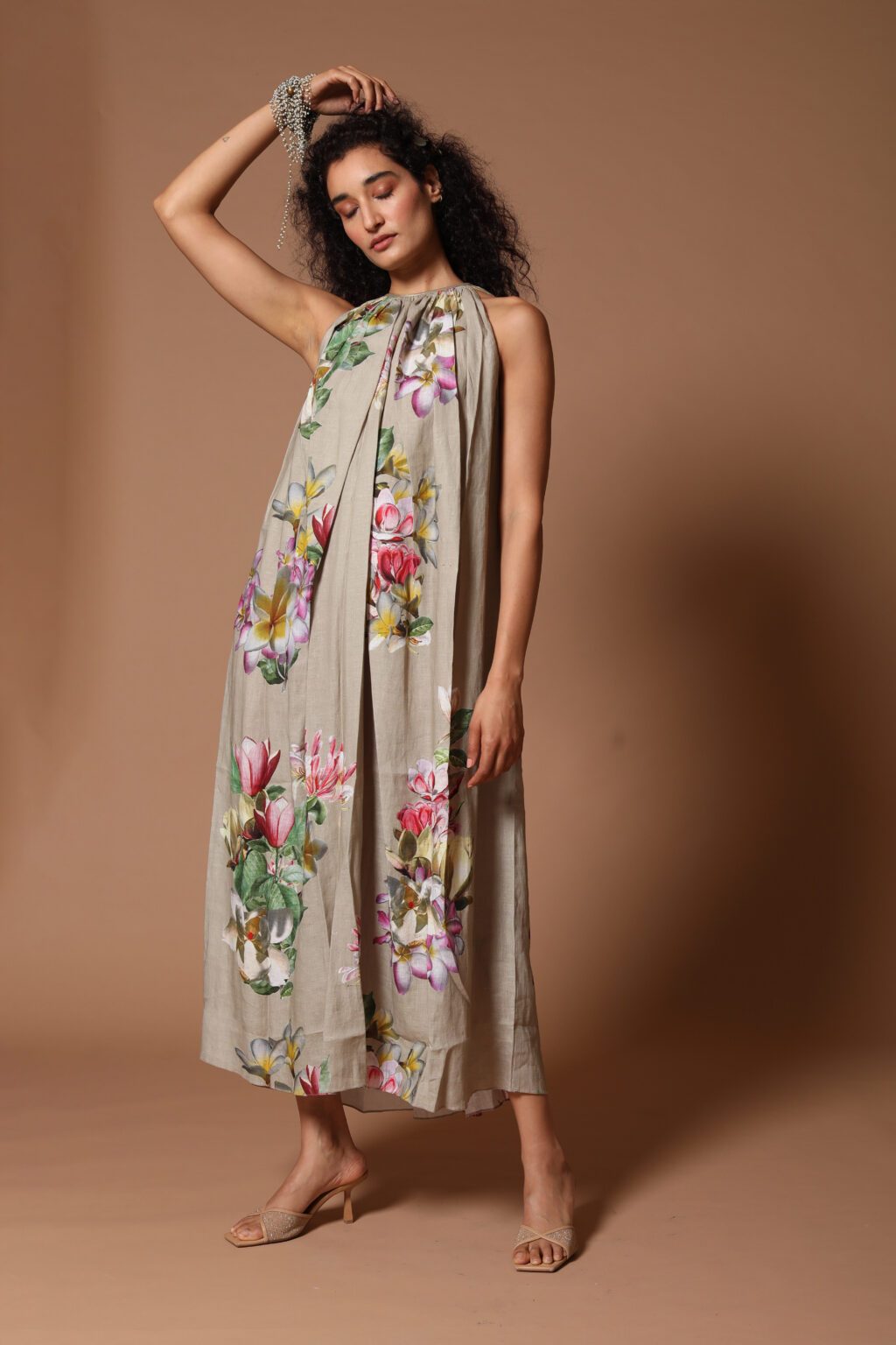 Chanderi Floral Printed Dress