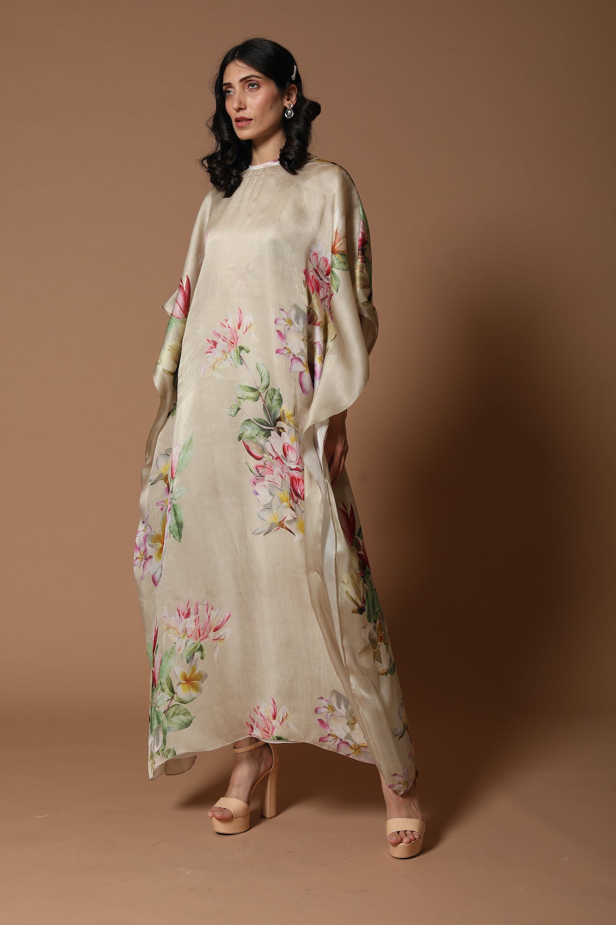 Organza Floral Printed Kaftan