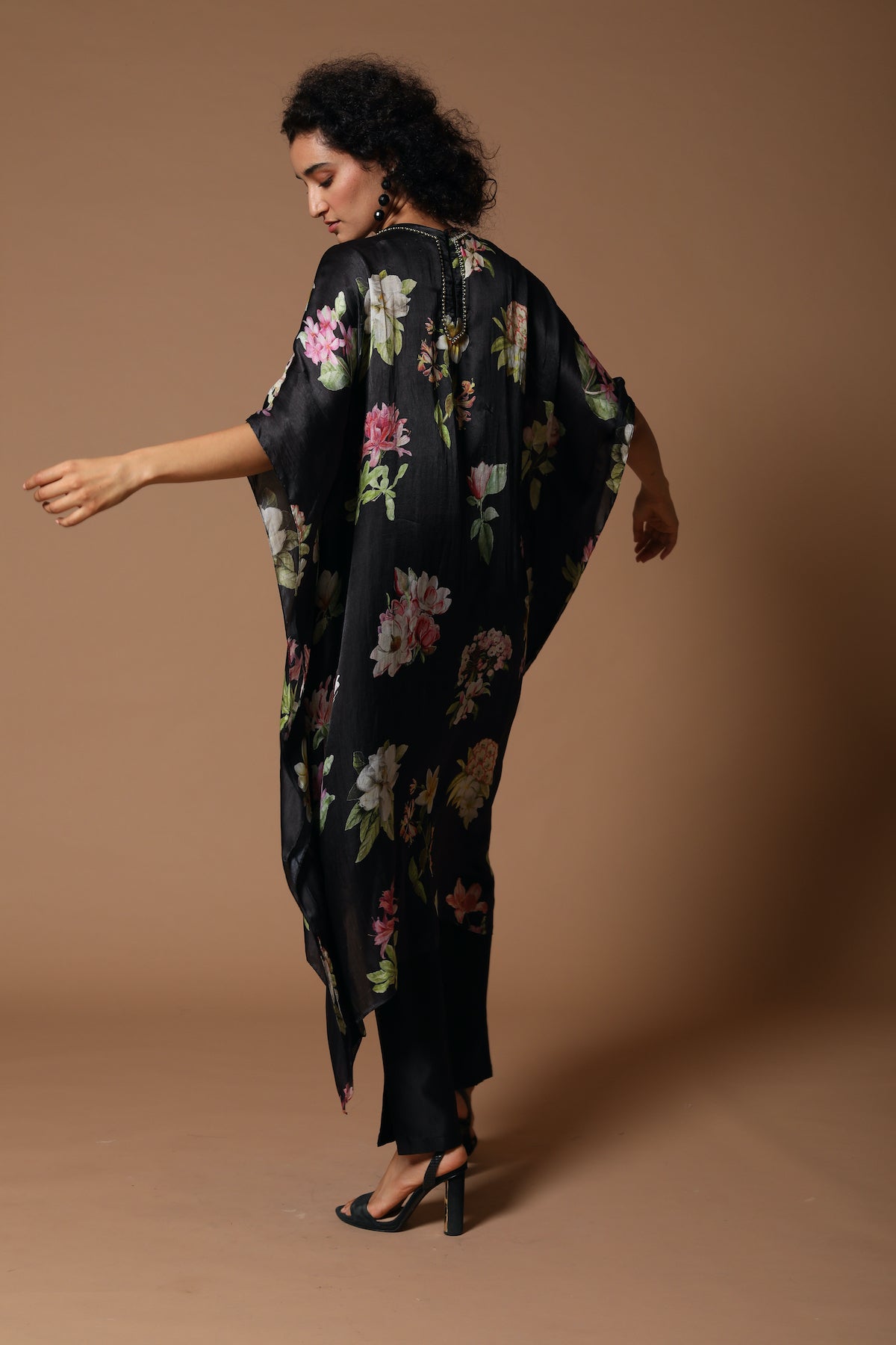 Organza Floral Printed Kaftan Set