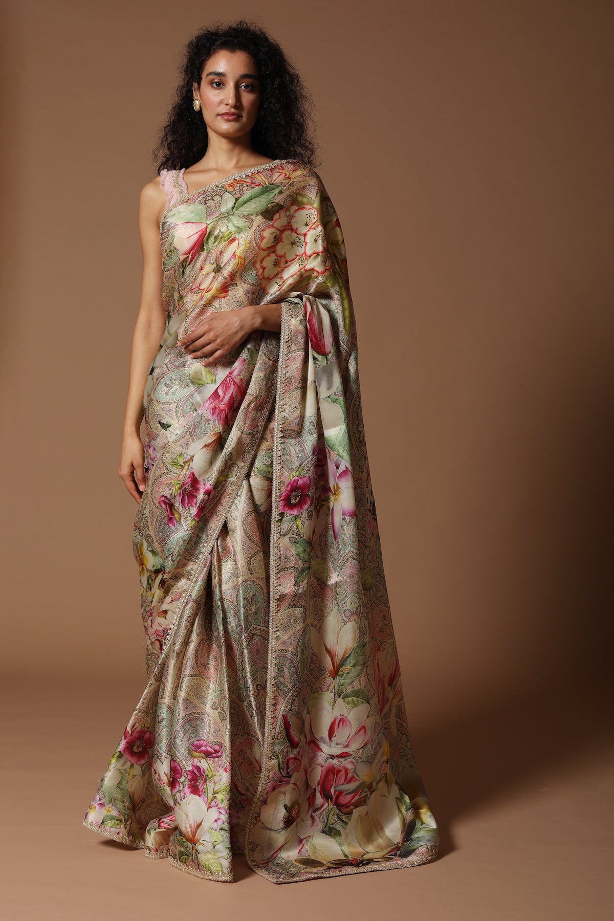 Organza Saree With Digital Floral Print