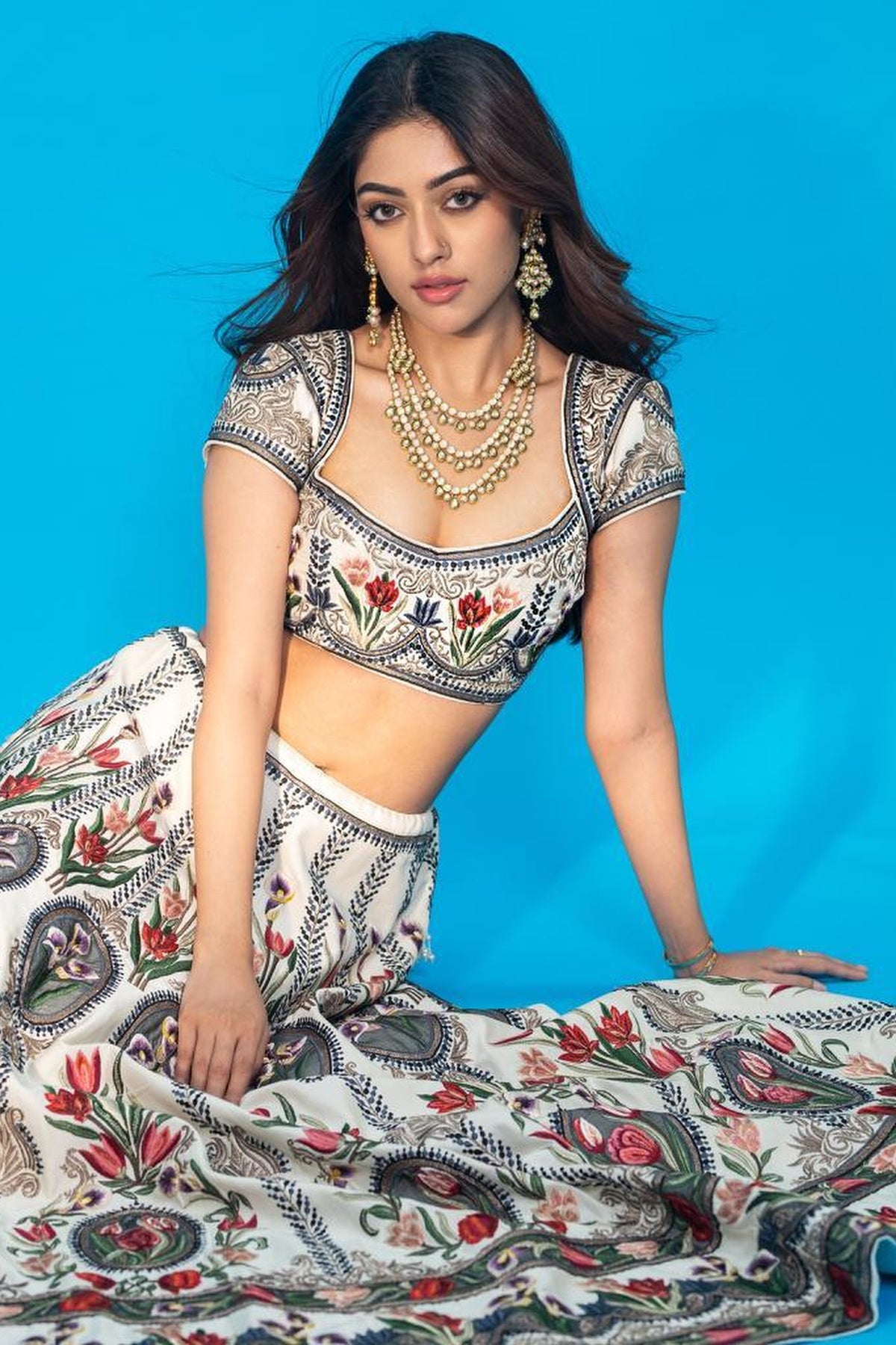 Elegant Ivory Chanderi Lehenga Set