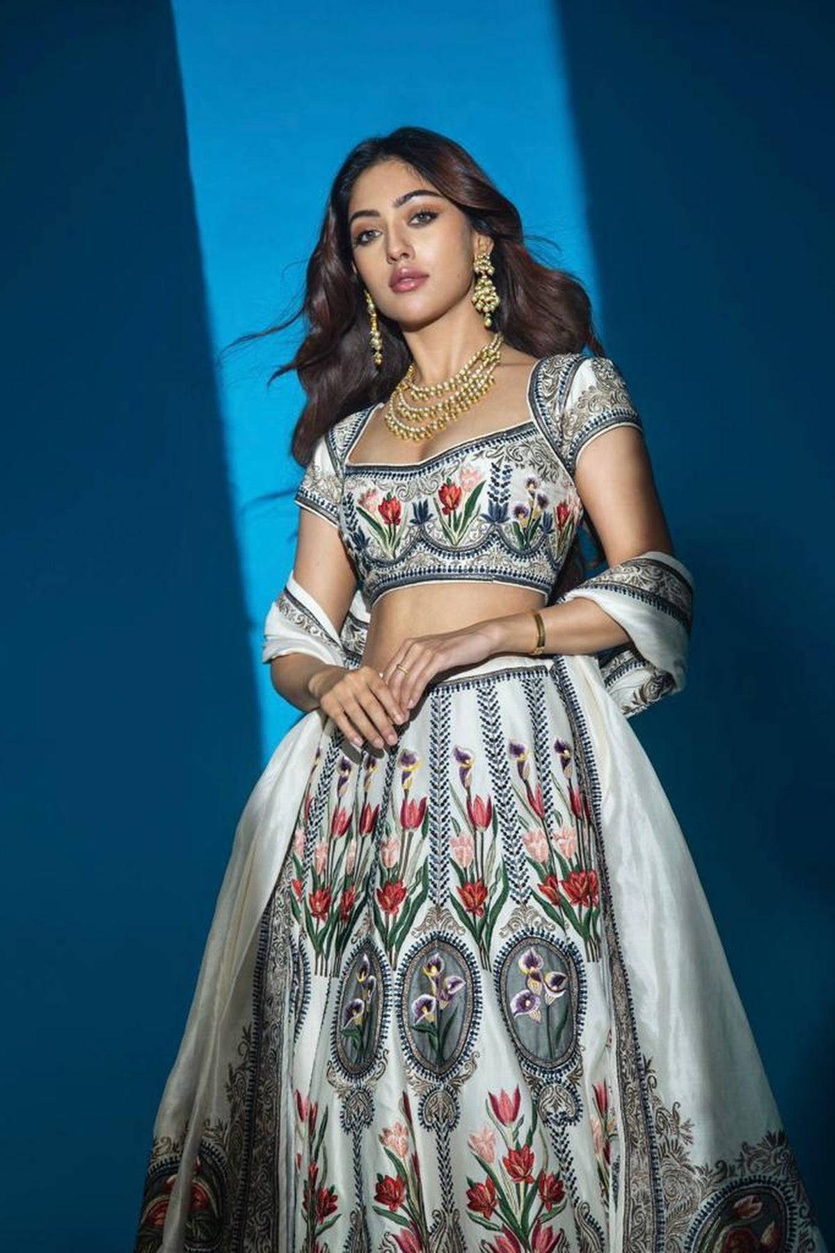 Elegant Ivory Chanderi Lehenga Set