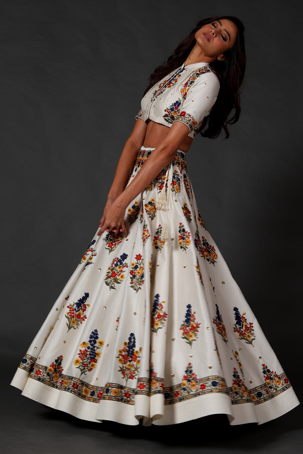 Ivory Embroidered Lehenga Set