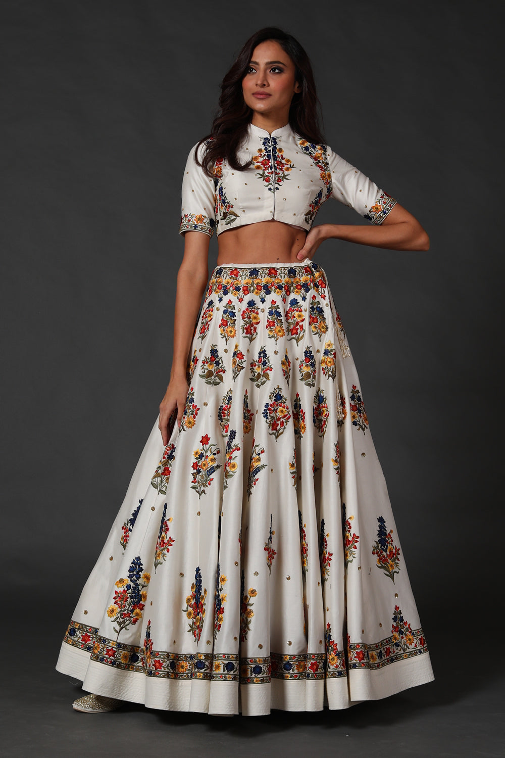 Ivory Embroidered Lehenga Set