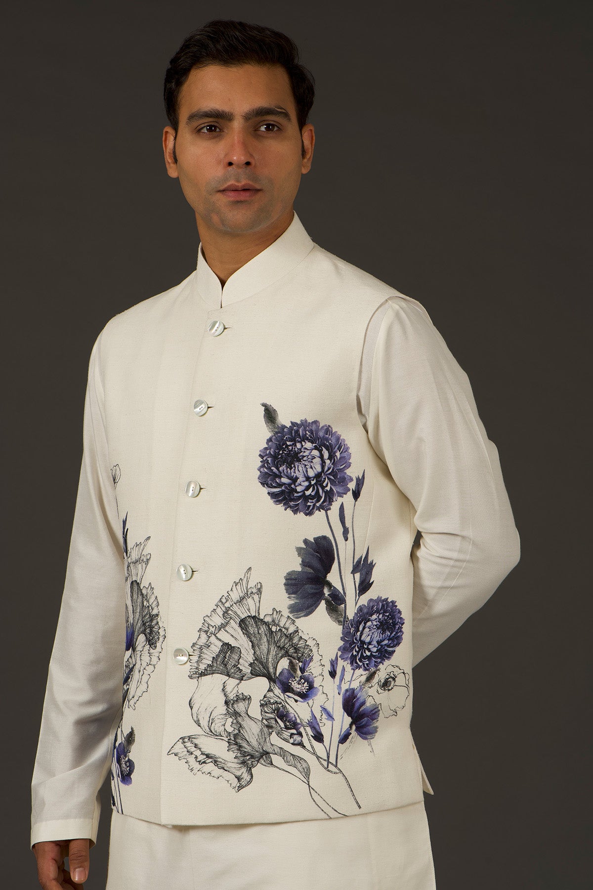 Men's Printed Nehru Jacket