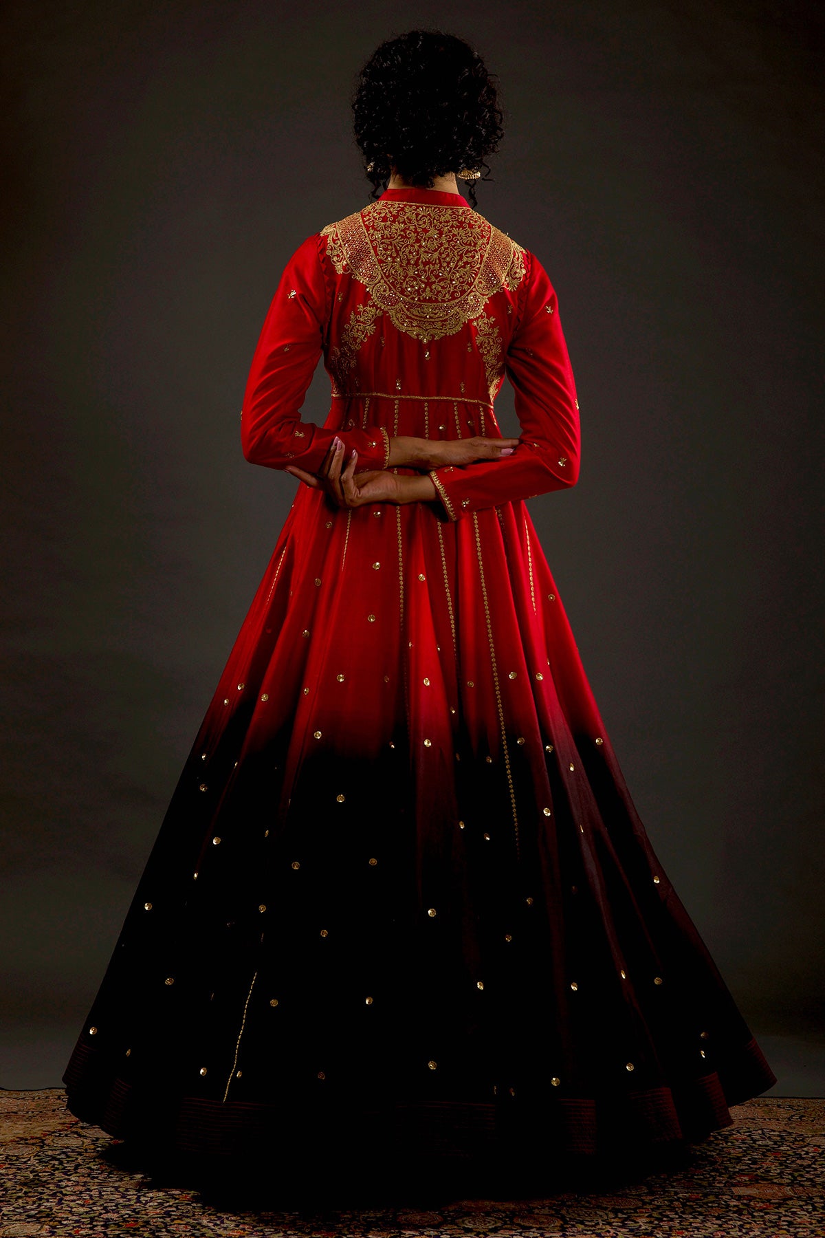 Chanderi Anarkali Set With Resham Embroidery