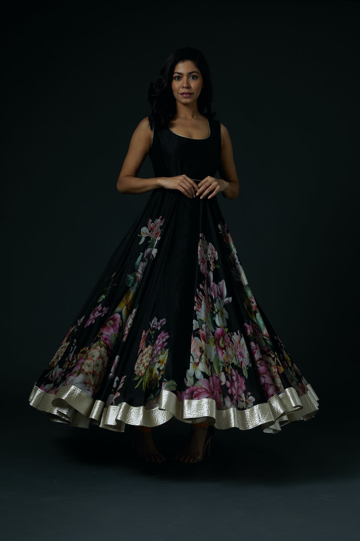Chanderi Anarkali Set with Digital Printed