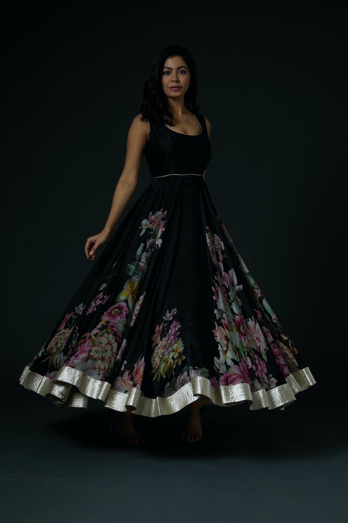 Chanderi Anarkali Set with Digital Printed