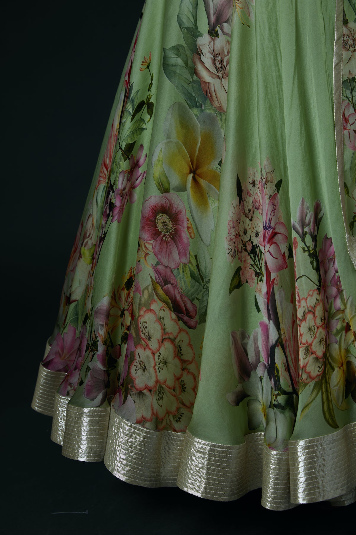 Green Printed Anarkali Set