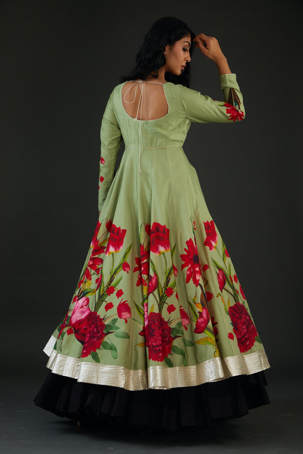 Chanderi Anarkali Set with Digital Printed