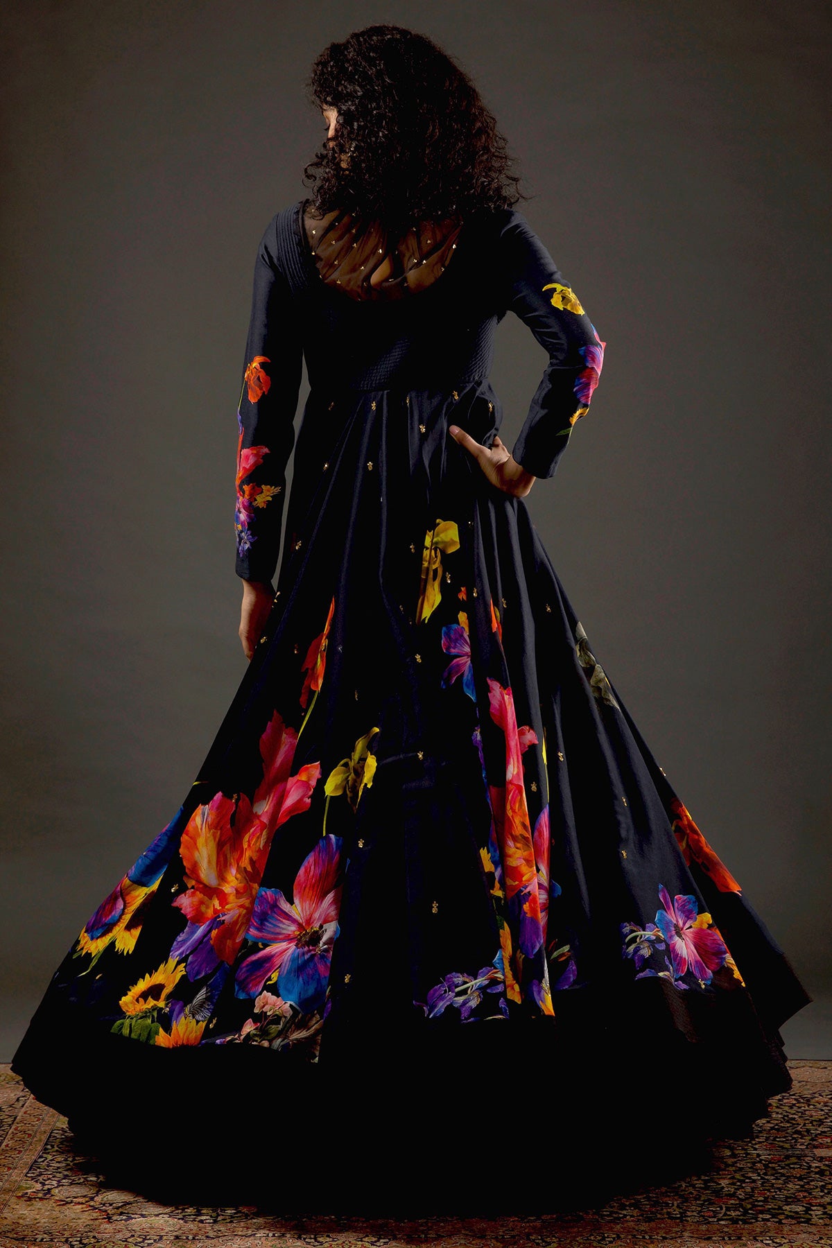 Chanderi Anarkali Set With Digital Printed