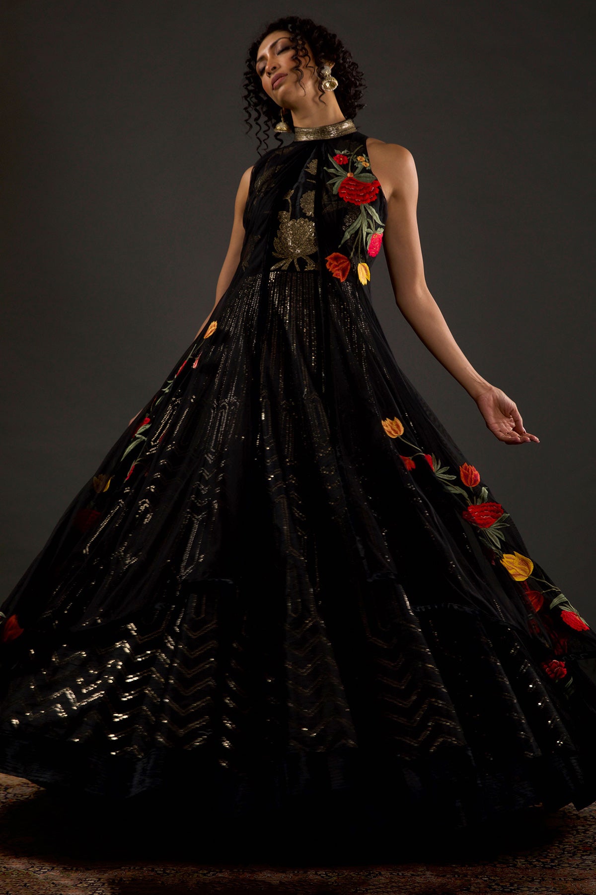 Floral Embroidered Anarkali Set