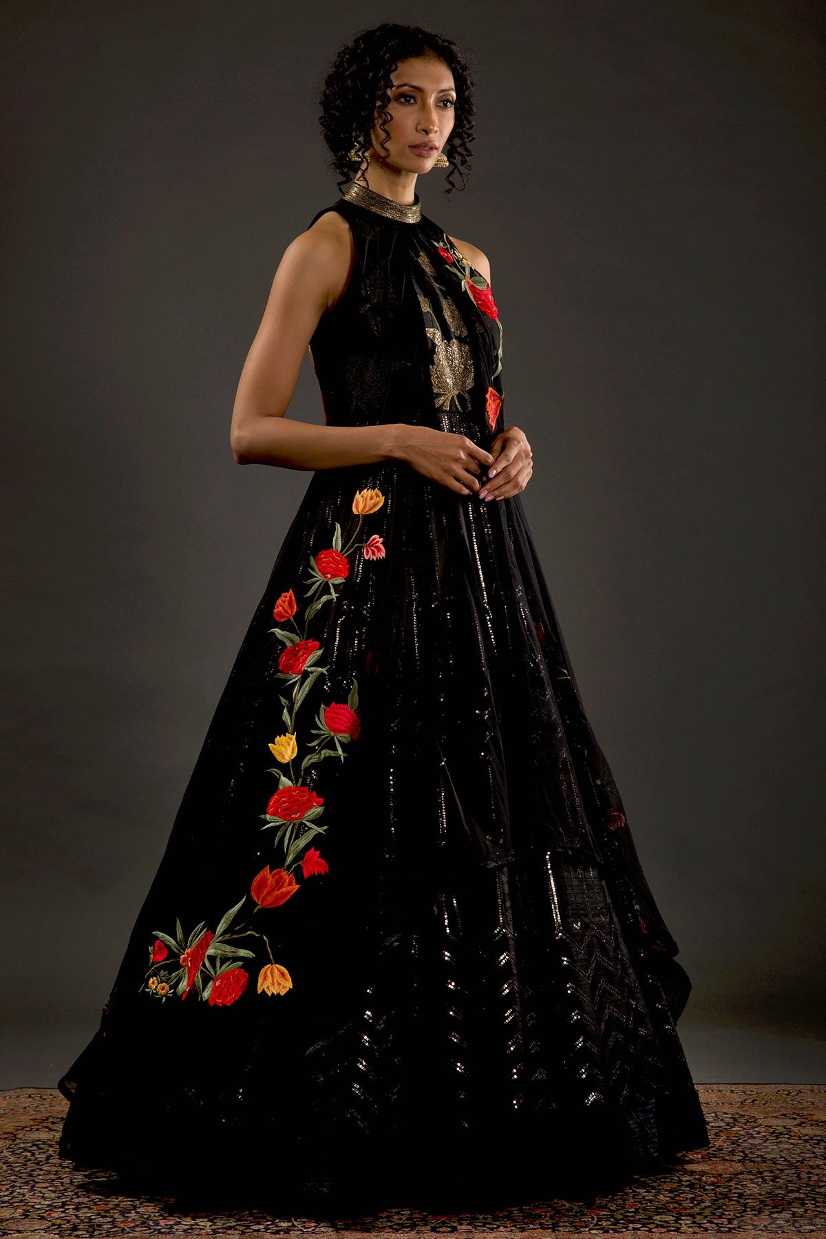 Floral Embroidered Anarkali Set