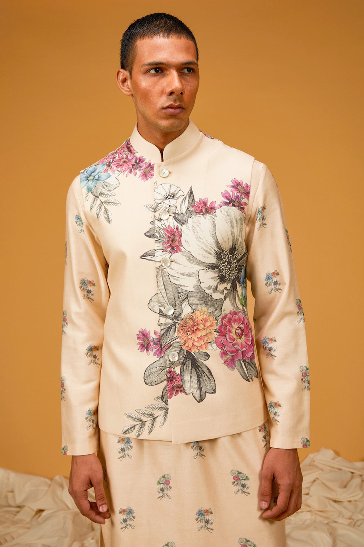 Digital Printed Bundi Kurta Set