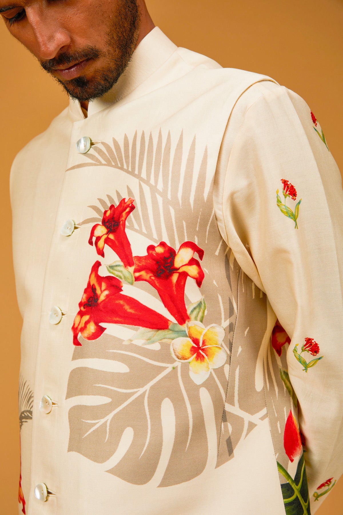 Digital Printed Bundi Kurta Set