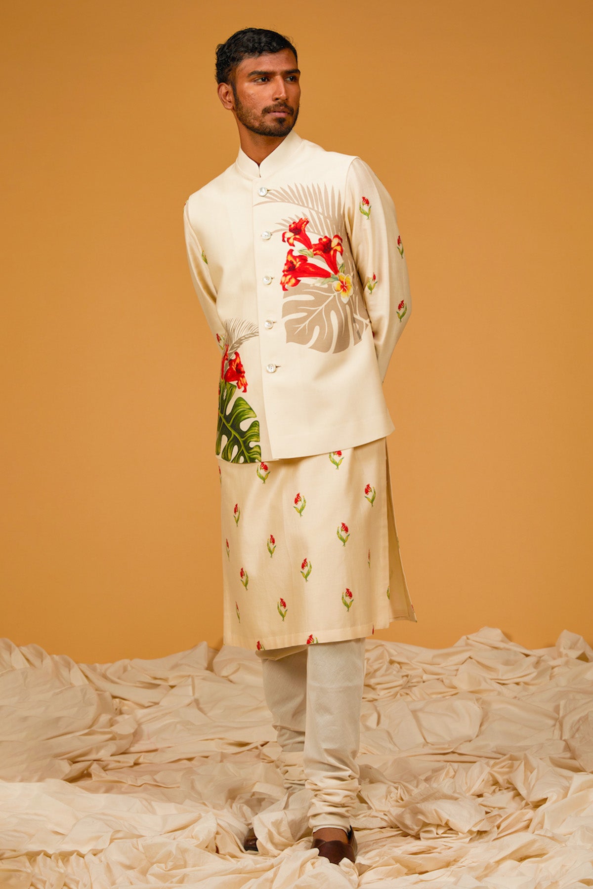 Digital Printed Bundi Kurta Set