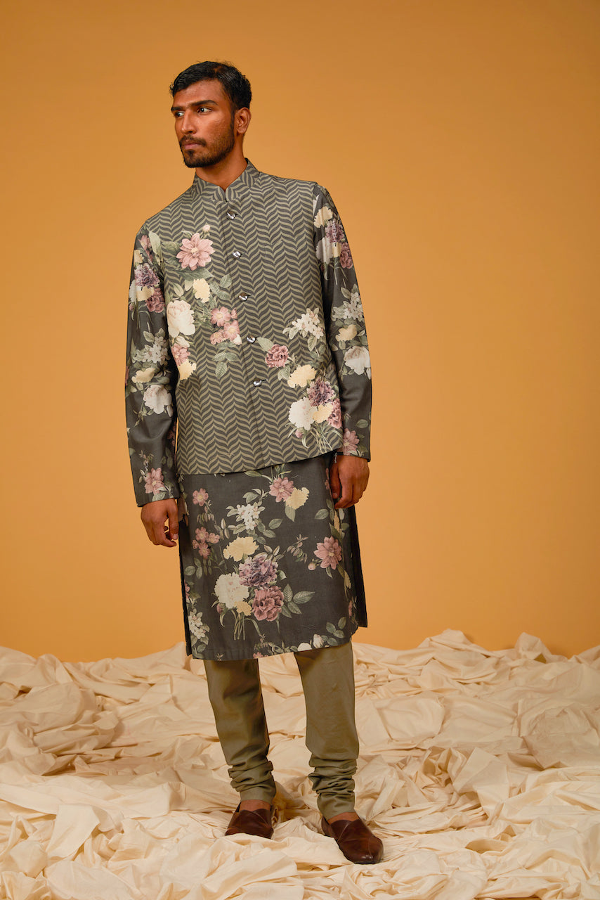 Digital Printed Bundi & Kurta Set