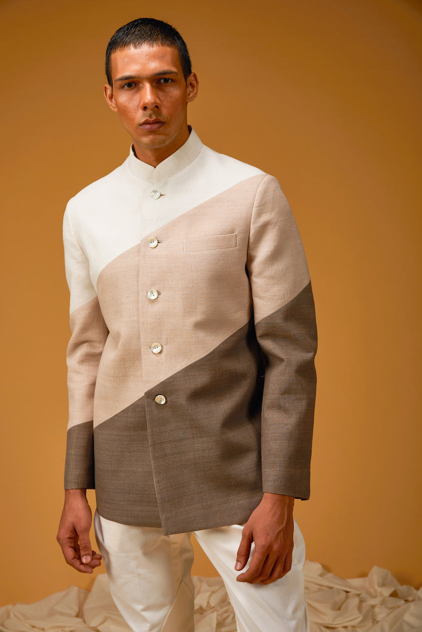 Multi-Colored Matka Silk Bandhgala