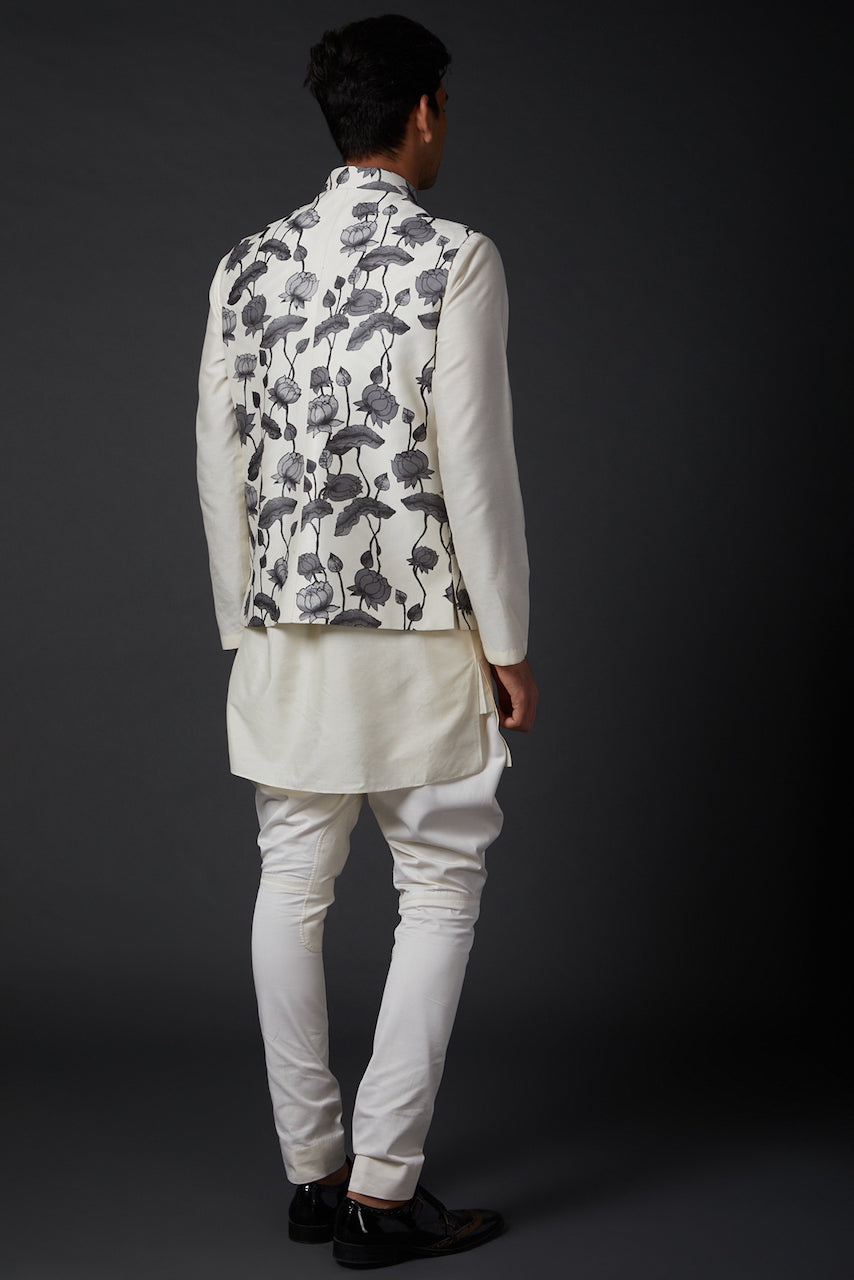 Ivory Printed Bundi