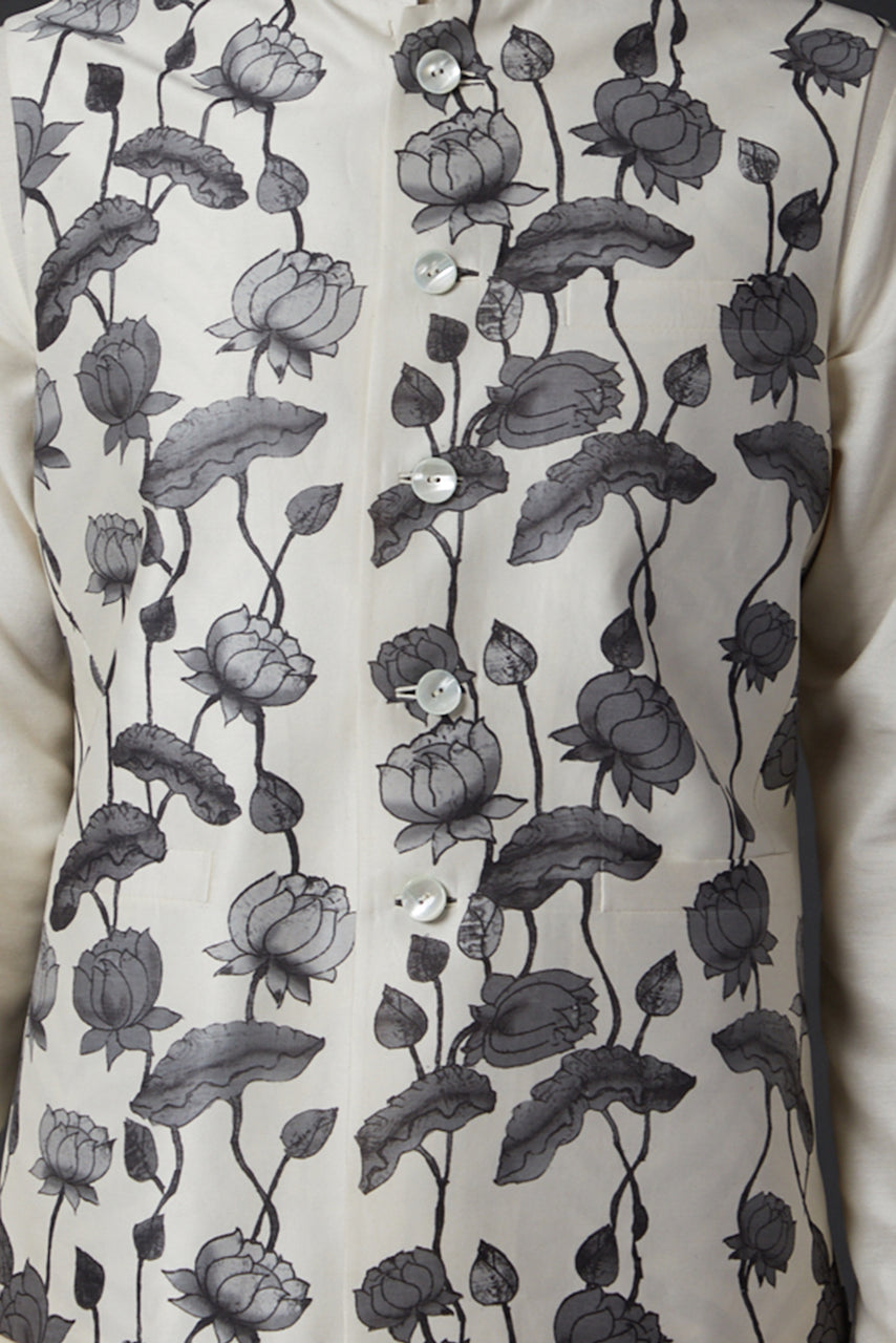 Ivory Printed Bundi