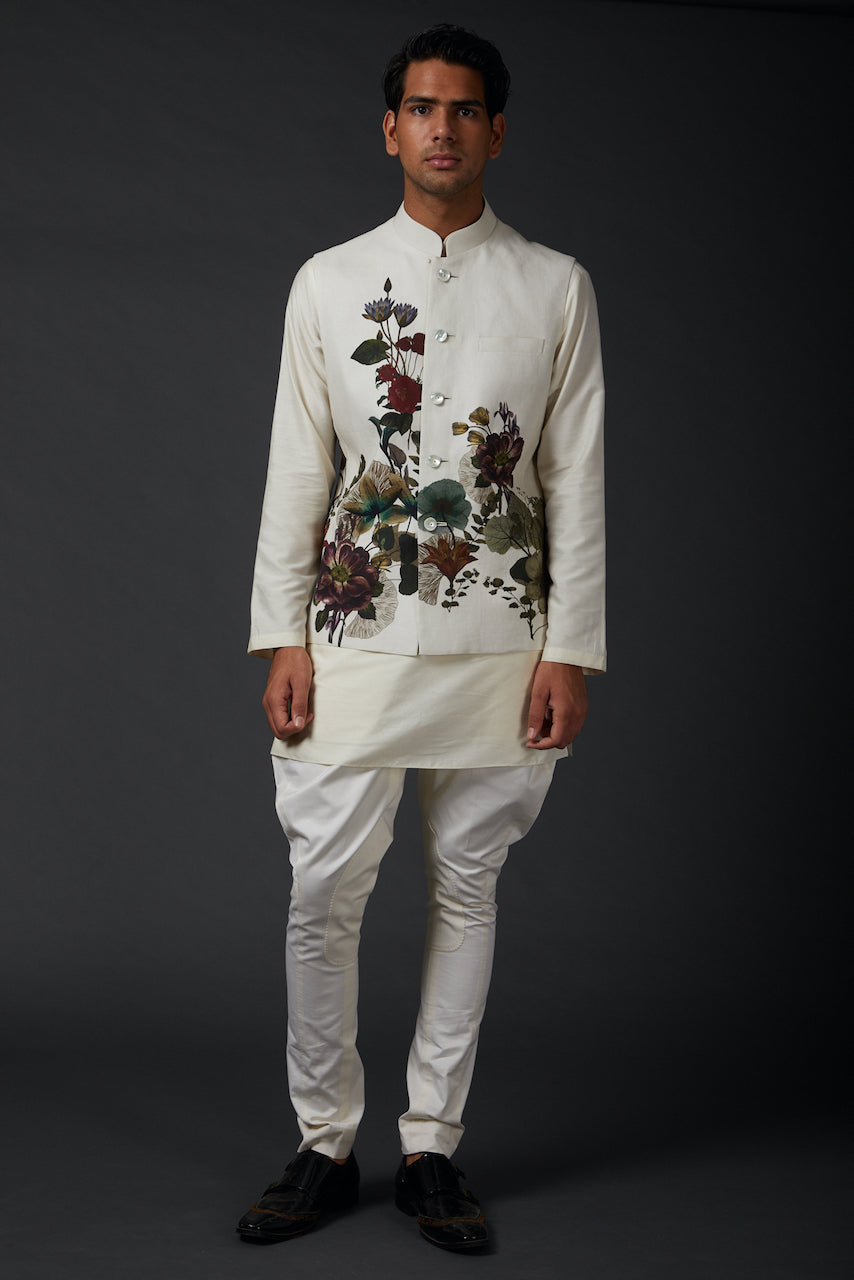 Ivory Bundi With Digital Print
