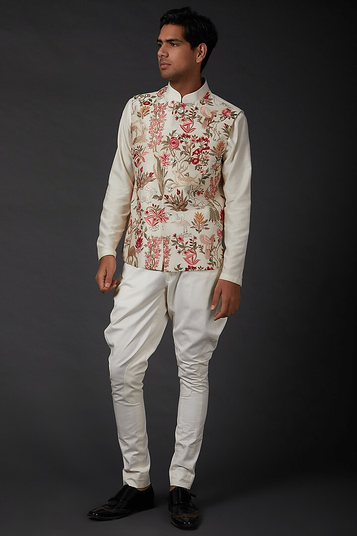 Ivory Bundi With Embroidery