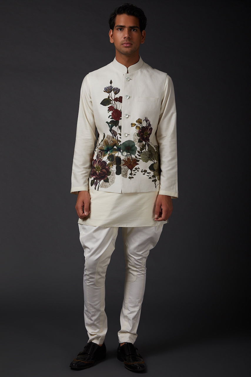 Ivory Bundi With Digital Print