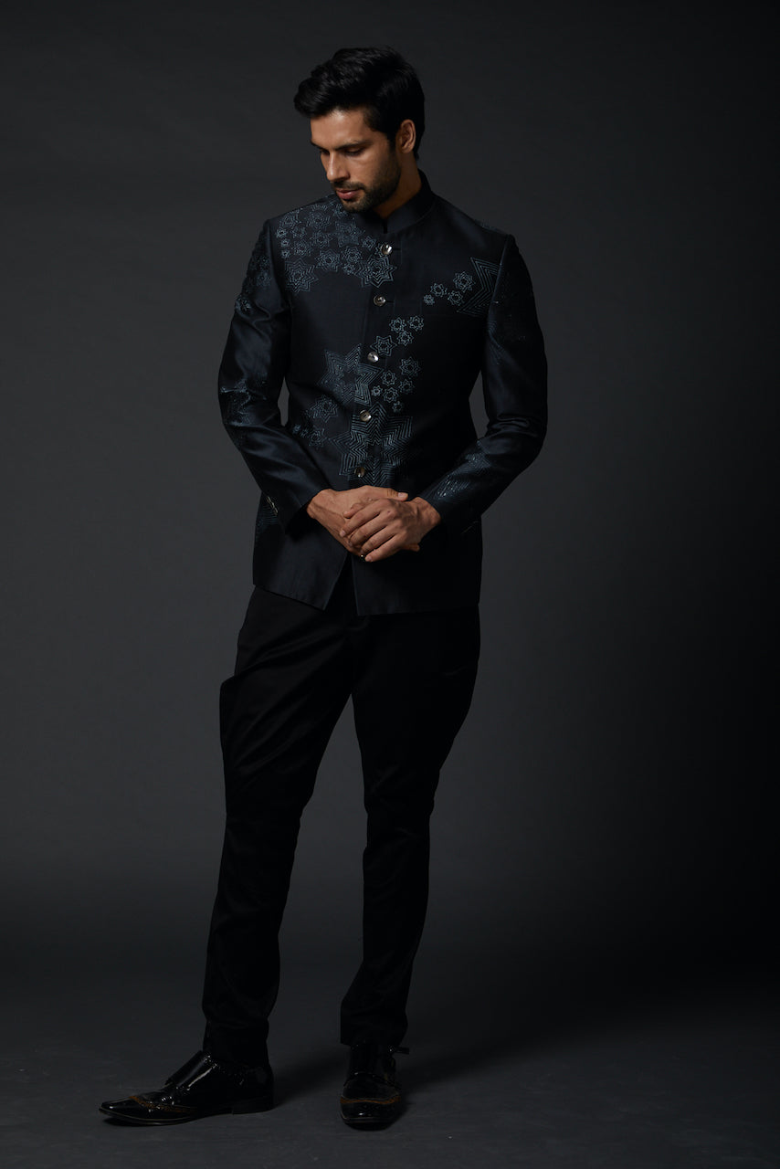Indigo Blue Bandhgala
