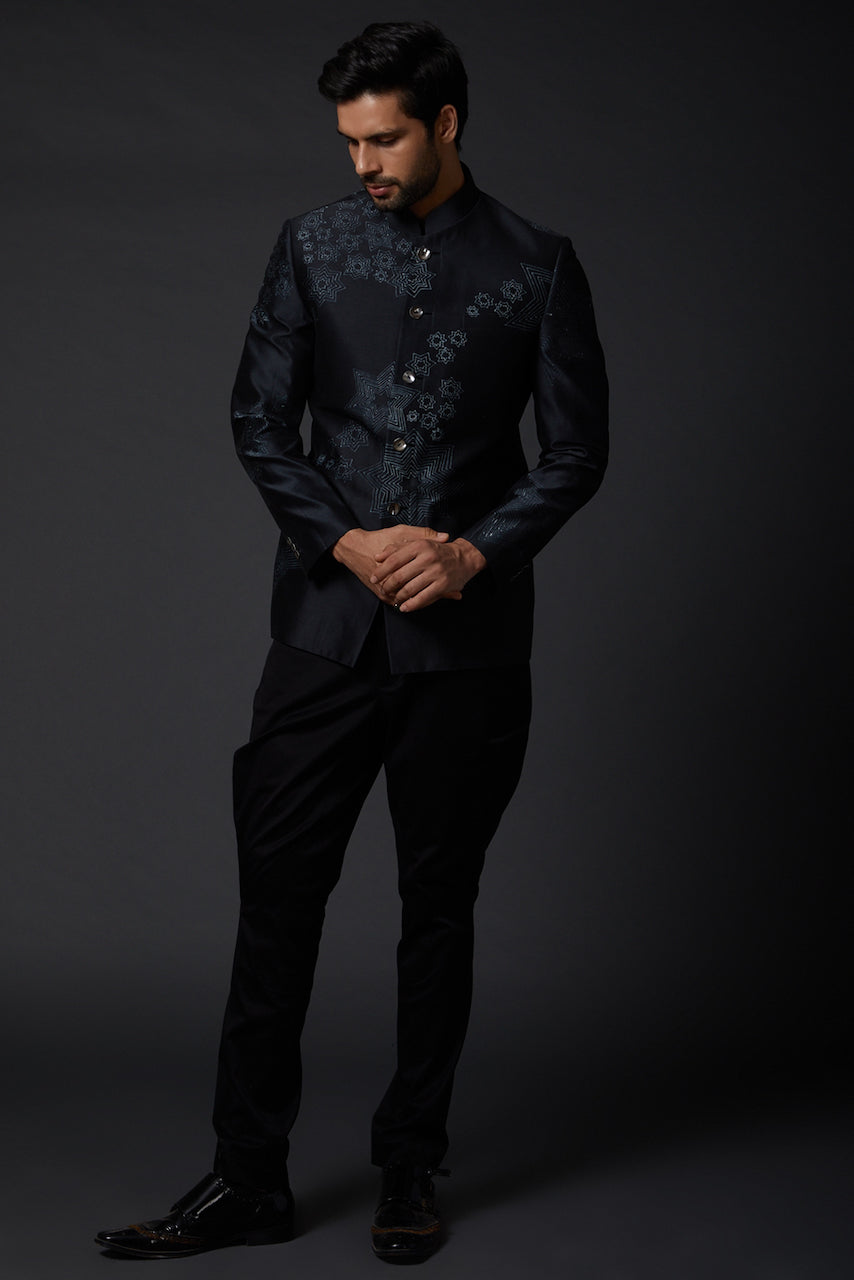 Indigo Blue Bandhgala