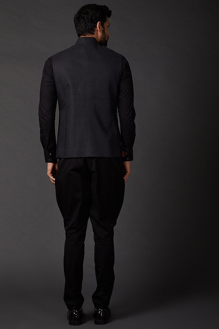 Indigo Jacket With Digital Print