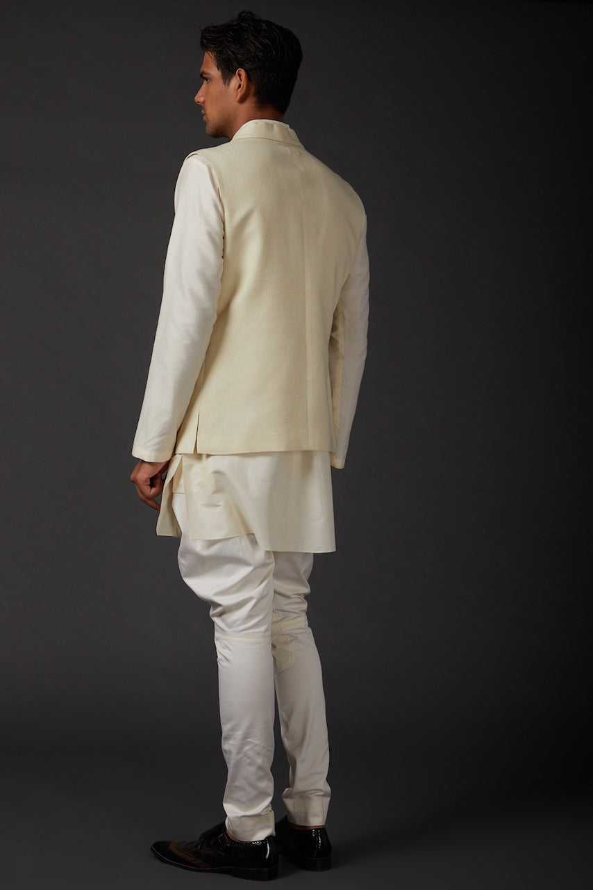 Ivory Digital Printed Bundi