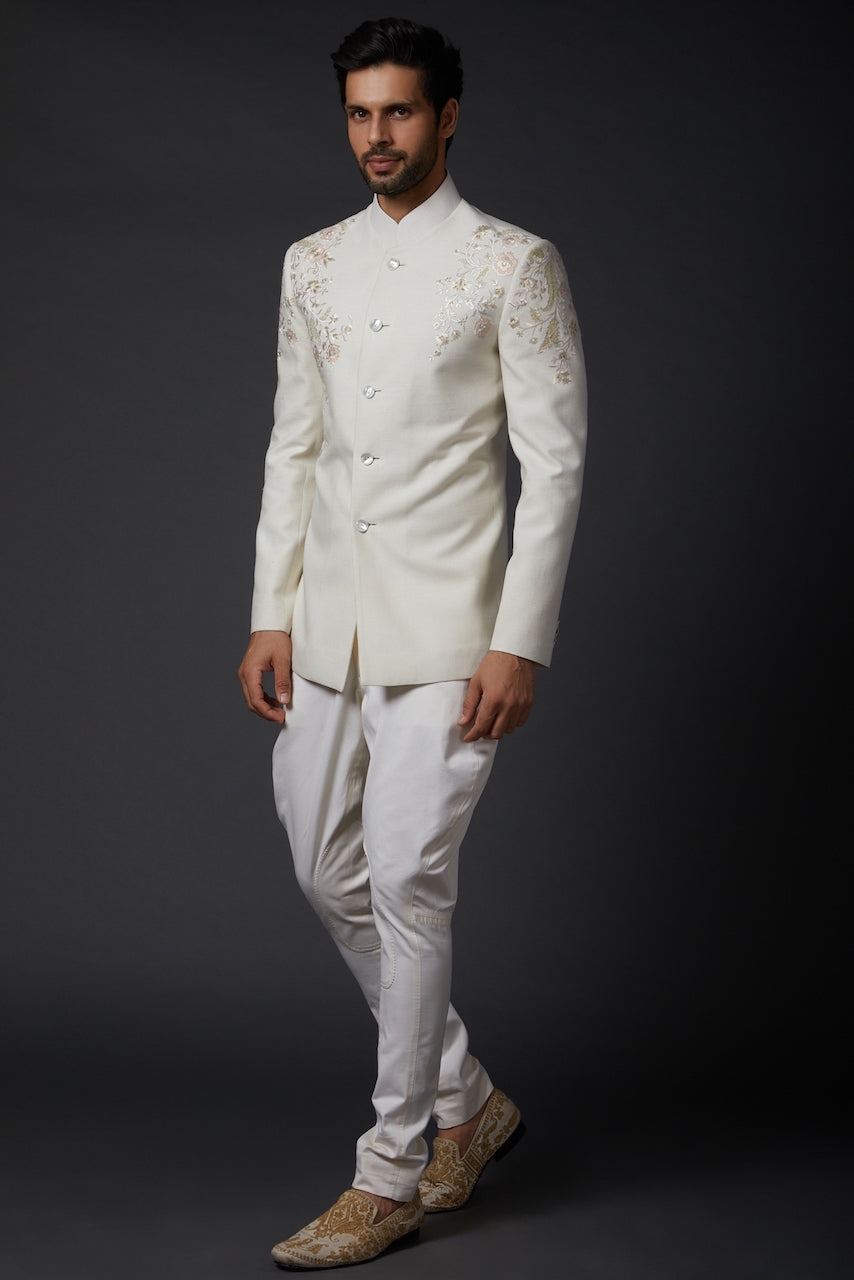 Ivory Matka Silk Bandhgala