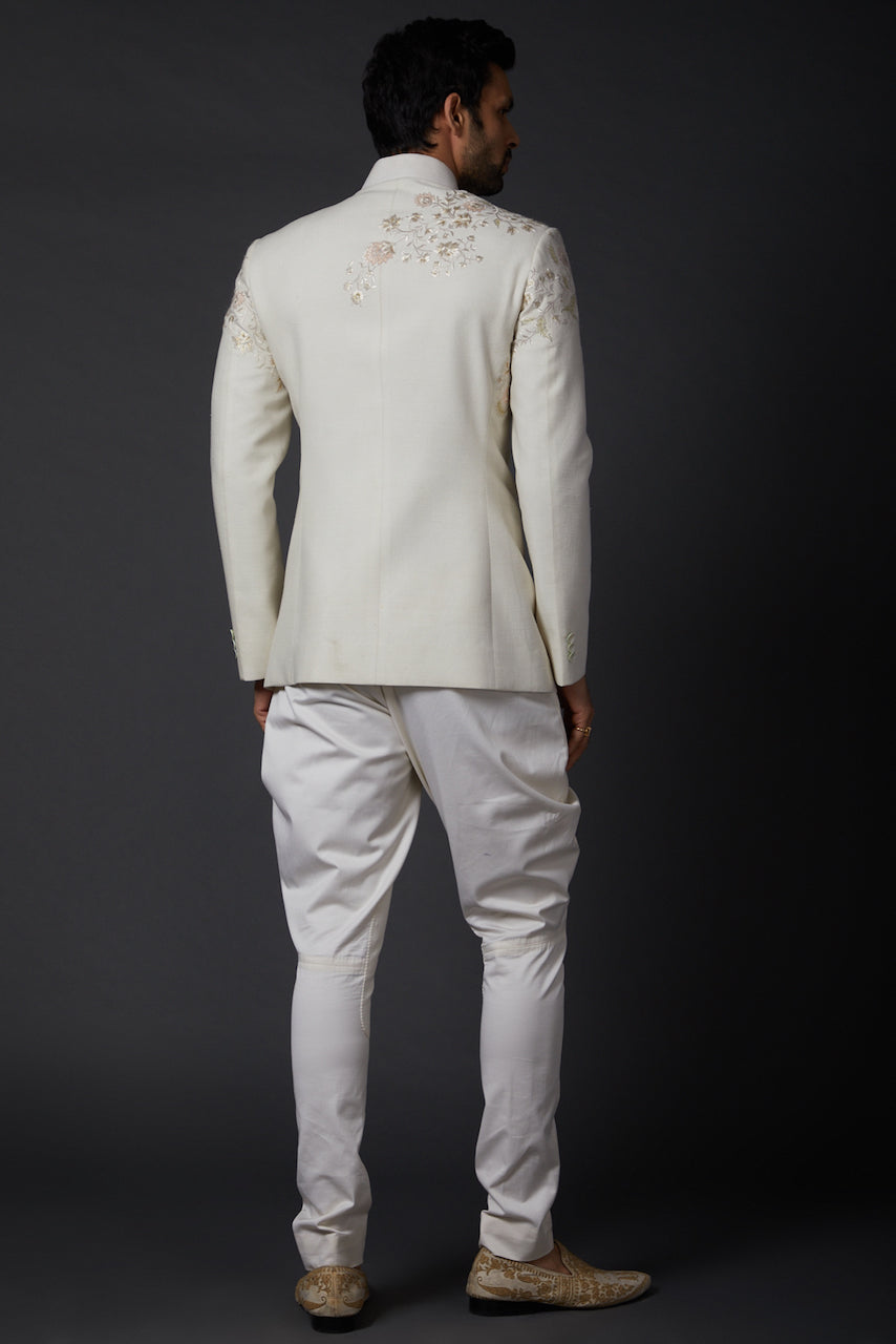 Ivory Matka Silk Bandhgala