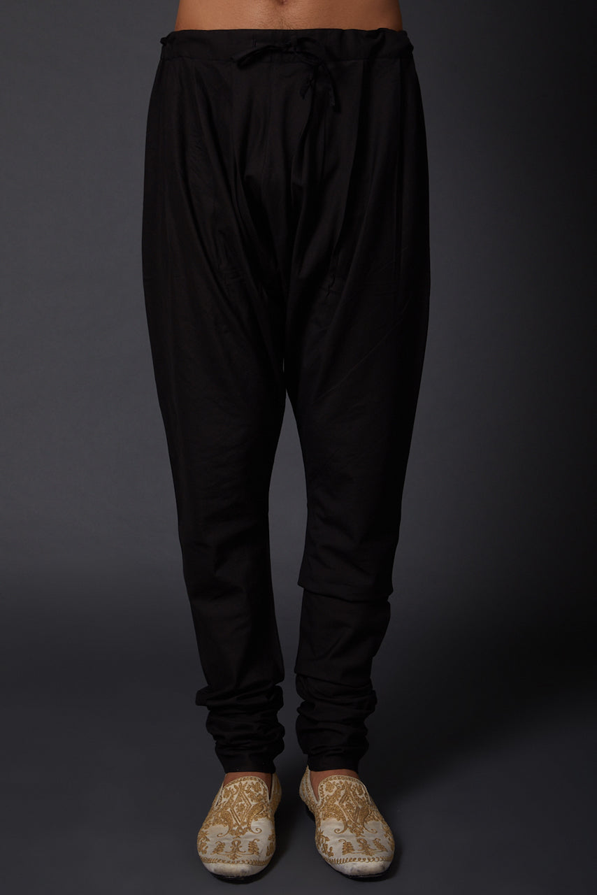 Men Black Kurta Set With Digital Print