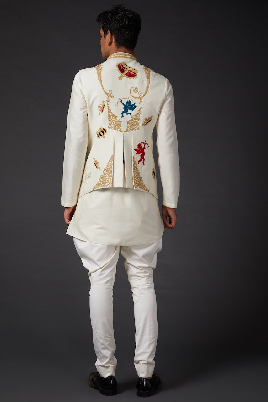 Ivory Embroidered Bundi