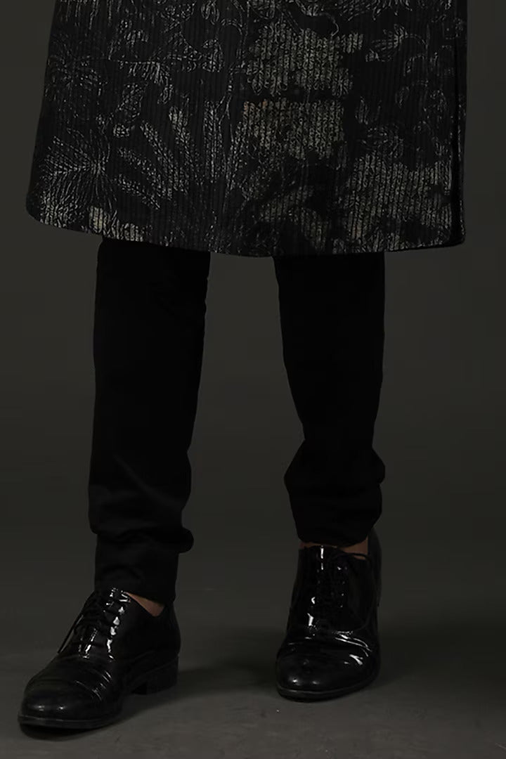Men Black Digital Printed Kurta Set
