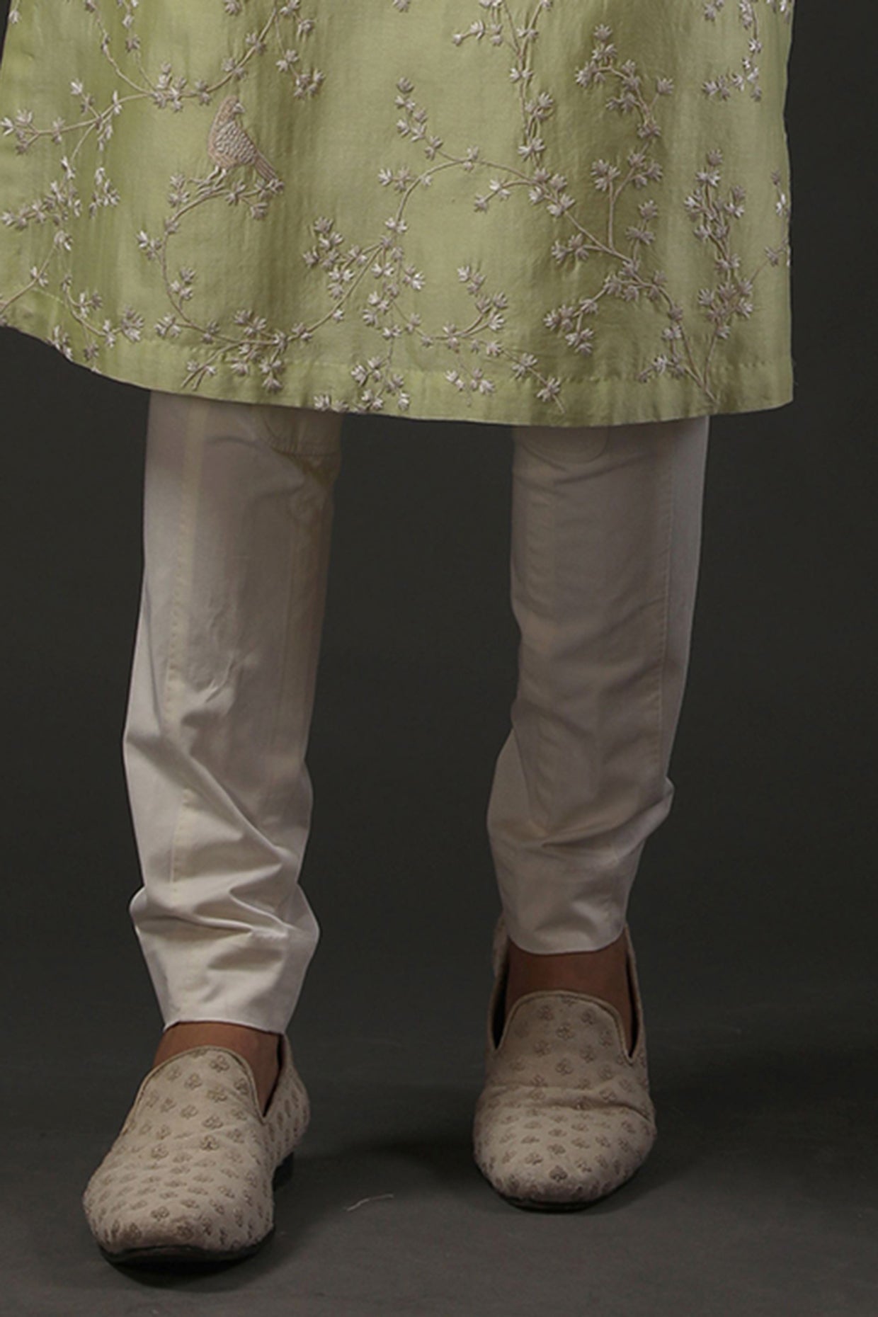 Men Mint Embroidered Kurta Set