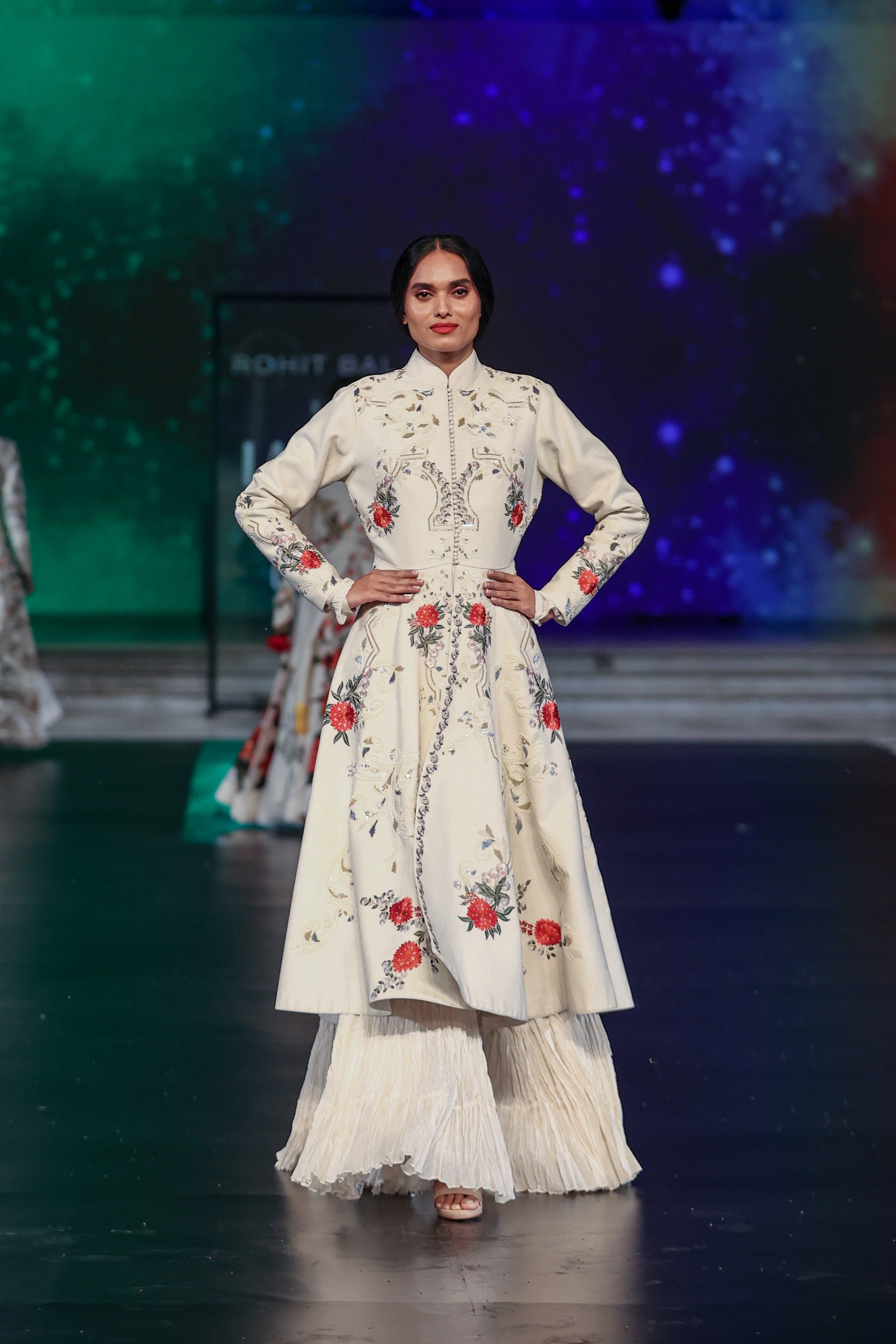 Women's Matka Silk Long Jacket With Embroidery