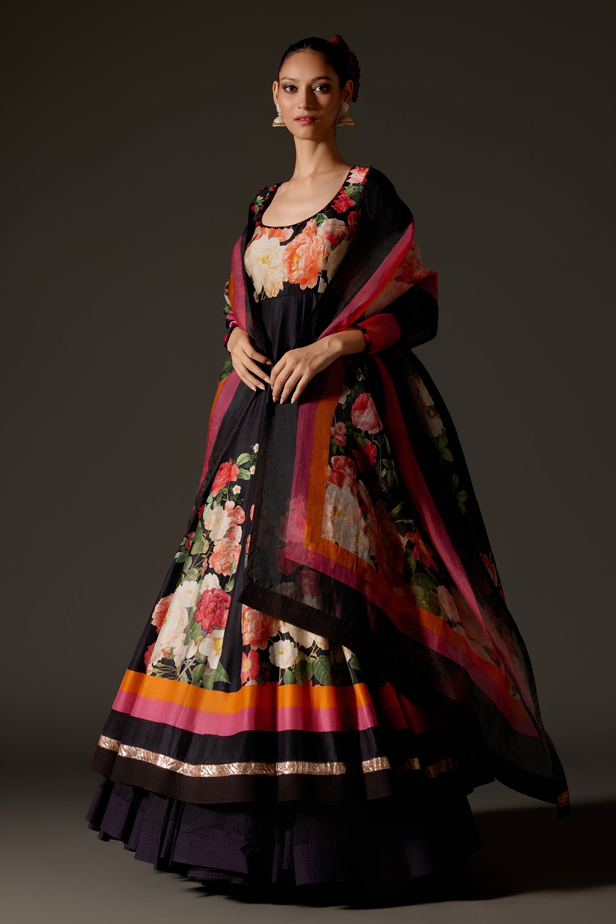 Anarkali Set With Churidar And Dupatta